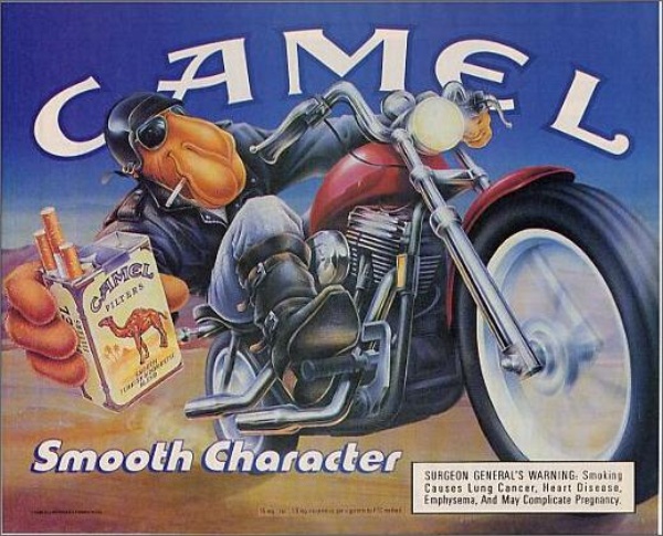 camel cigarette ad featuring joe camel