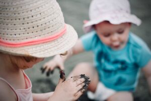 Children playing with mud